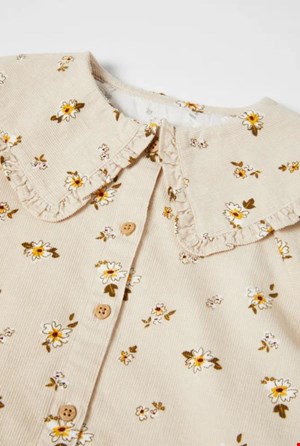 پیراهن مخمل کبریتی دخترانه zara