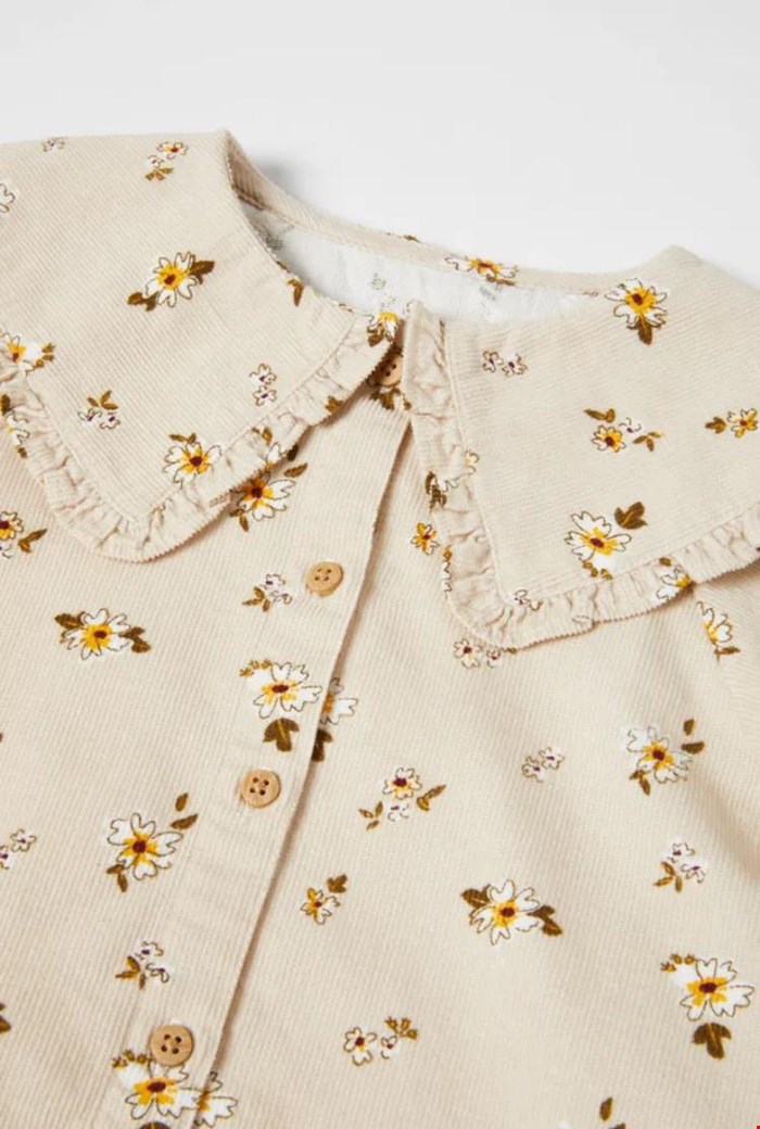 پیراهن مخمل کبریتی دخترانه zara