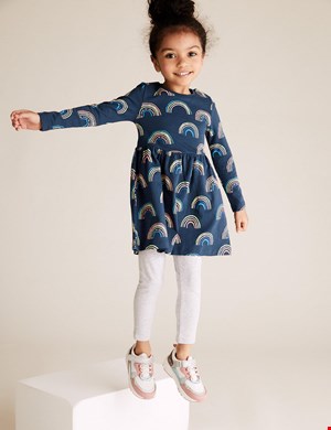 پیراهن رنگین کمان دخترانه M&S