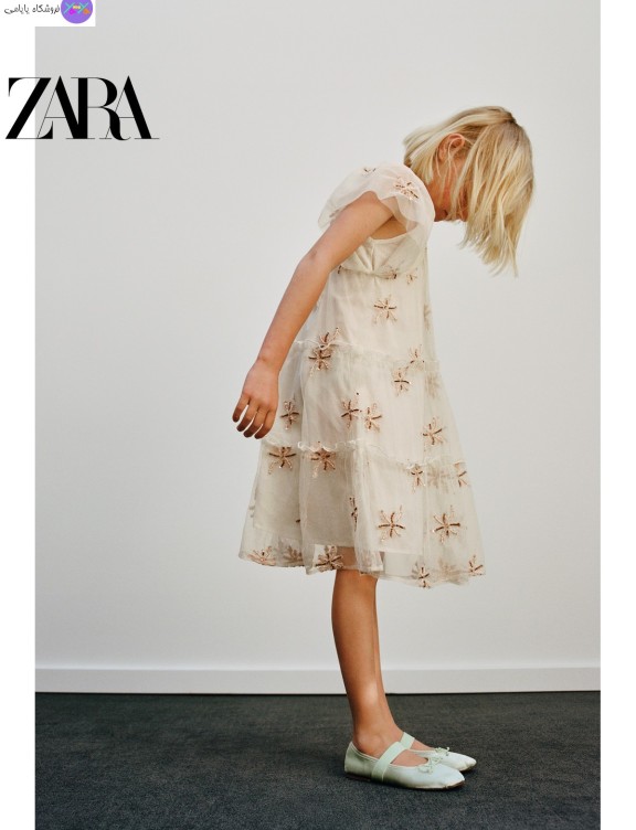 پیراهن حریر شیری ZARA