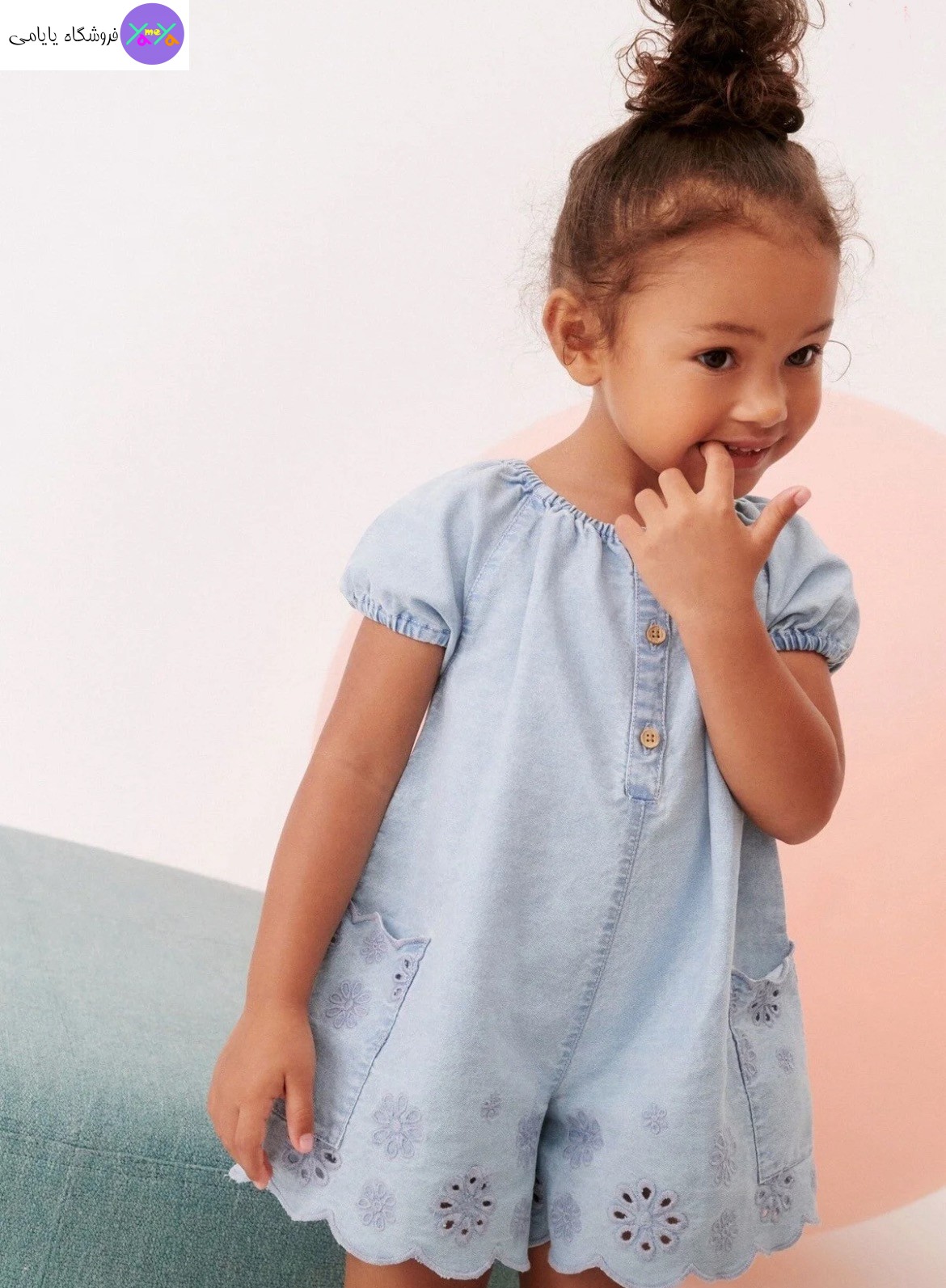 رامپر جین آبی دخترانه next
